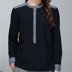 Lululemon Get It On Blouse Burlap Black Dune